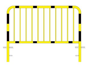 Bariera chodnikowa U-11a szczeblinkowa | do wkopania, wbetonowania, żółto-czarna